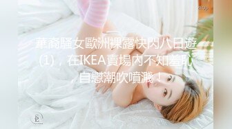 華裔騷女歐洲裸露快閃八日遊(1)，在IKEA賣場內不知羞恥，自慰潮吹噴濺！