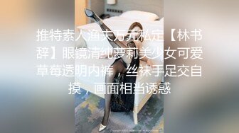 推特素人渔夫万元私定【林书辞】眼镜清纯萝莉美少女可爱草莓透明内裤，丝袜手足交自摸，画面相当诱惑